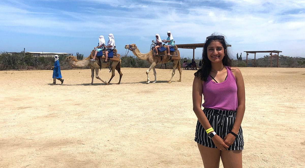me in front of camels