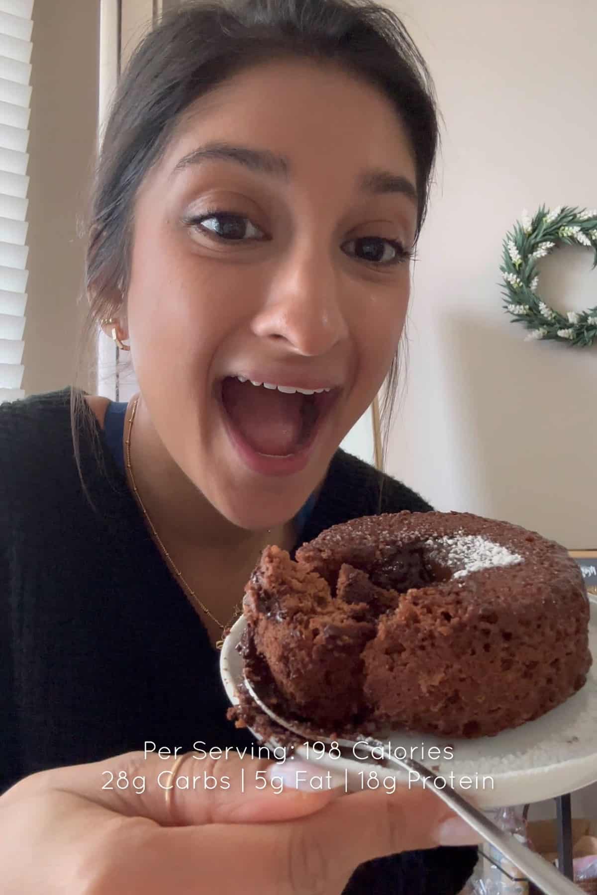 Protein Chocolate Lava Cake Macro Shot