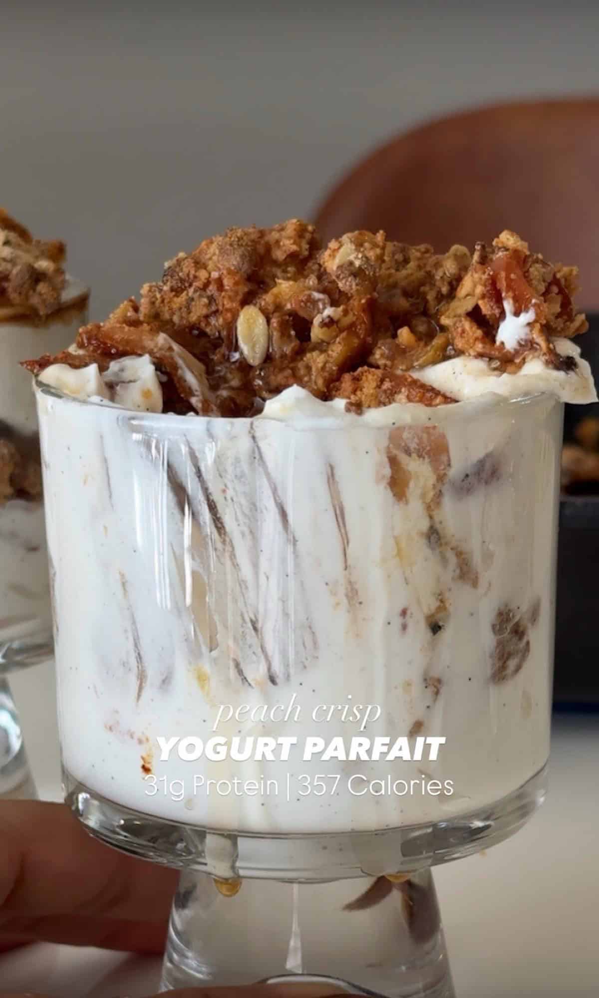 peach crisp yogurt parfait hero 1