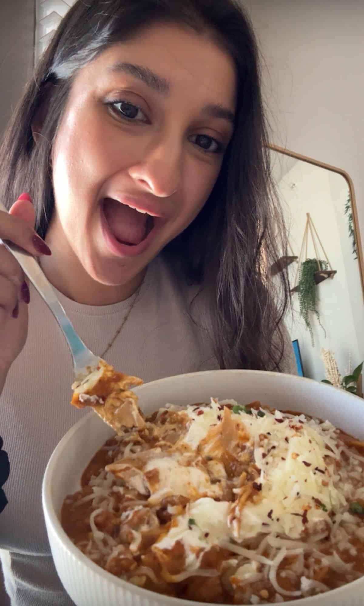 Cozy Fall Pumpkin Lasagna Soup 2 pumpkin lasagna soup bite 1