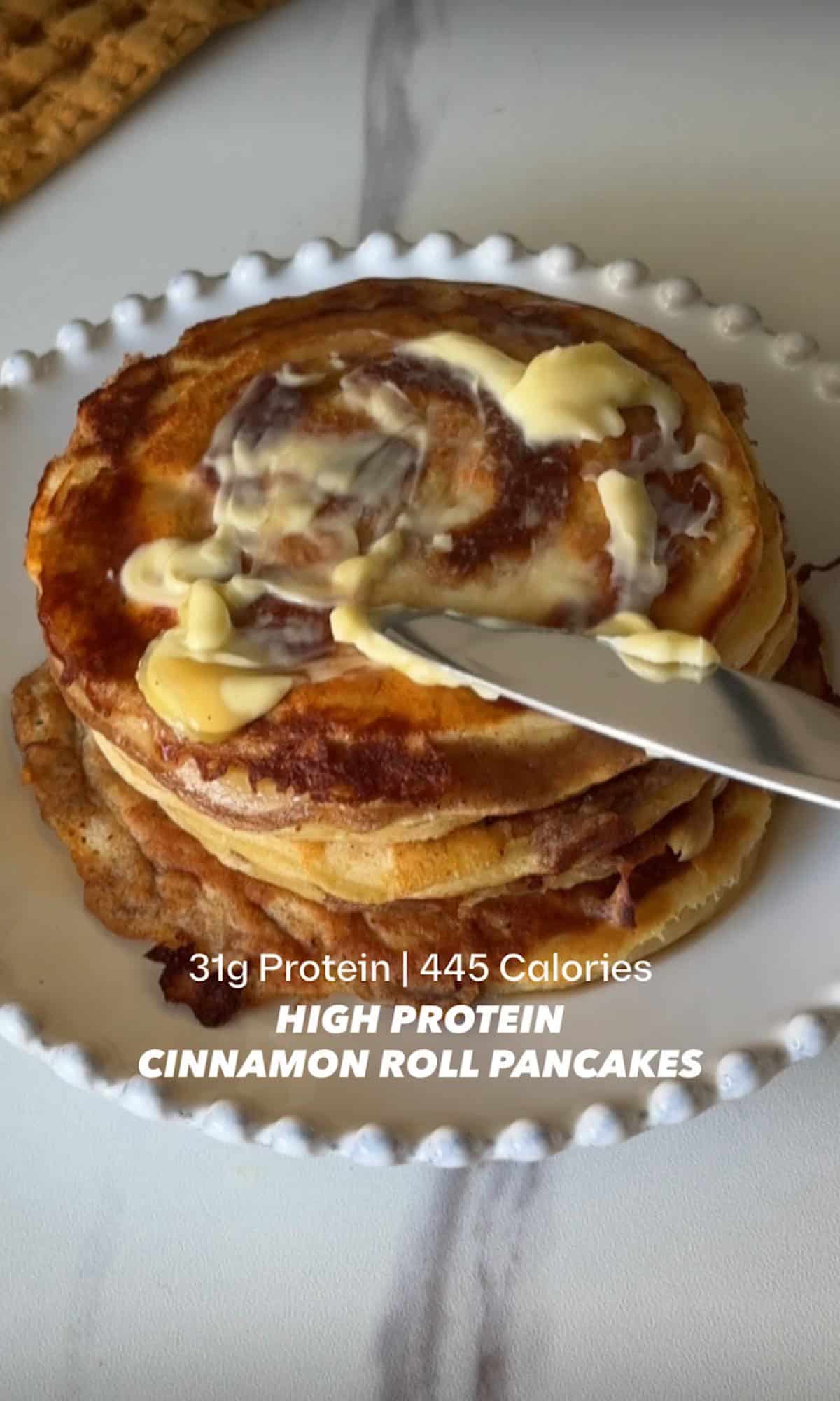 Cinnamon Roll Pancakes Hero