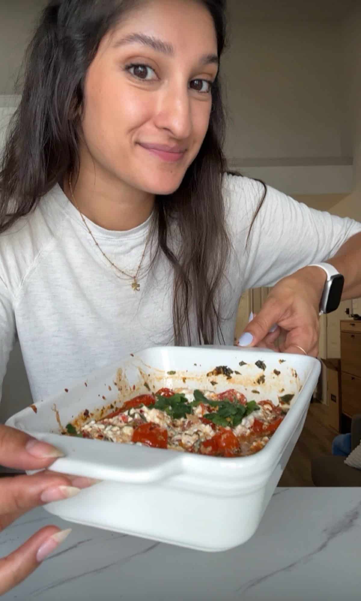 roasted tomato cottage cheese dip bite