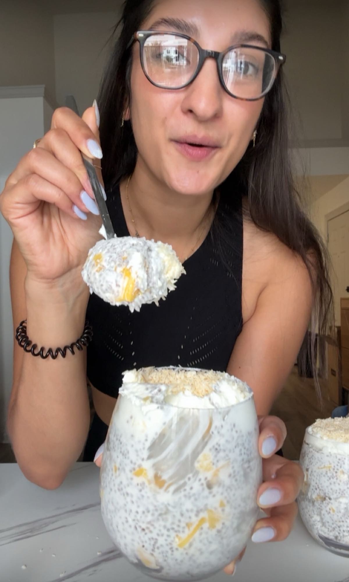 mango coconut chia pudding bite