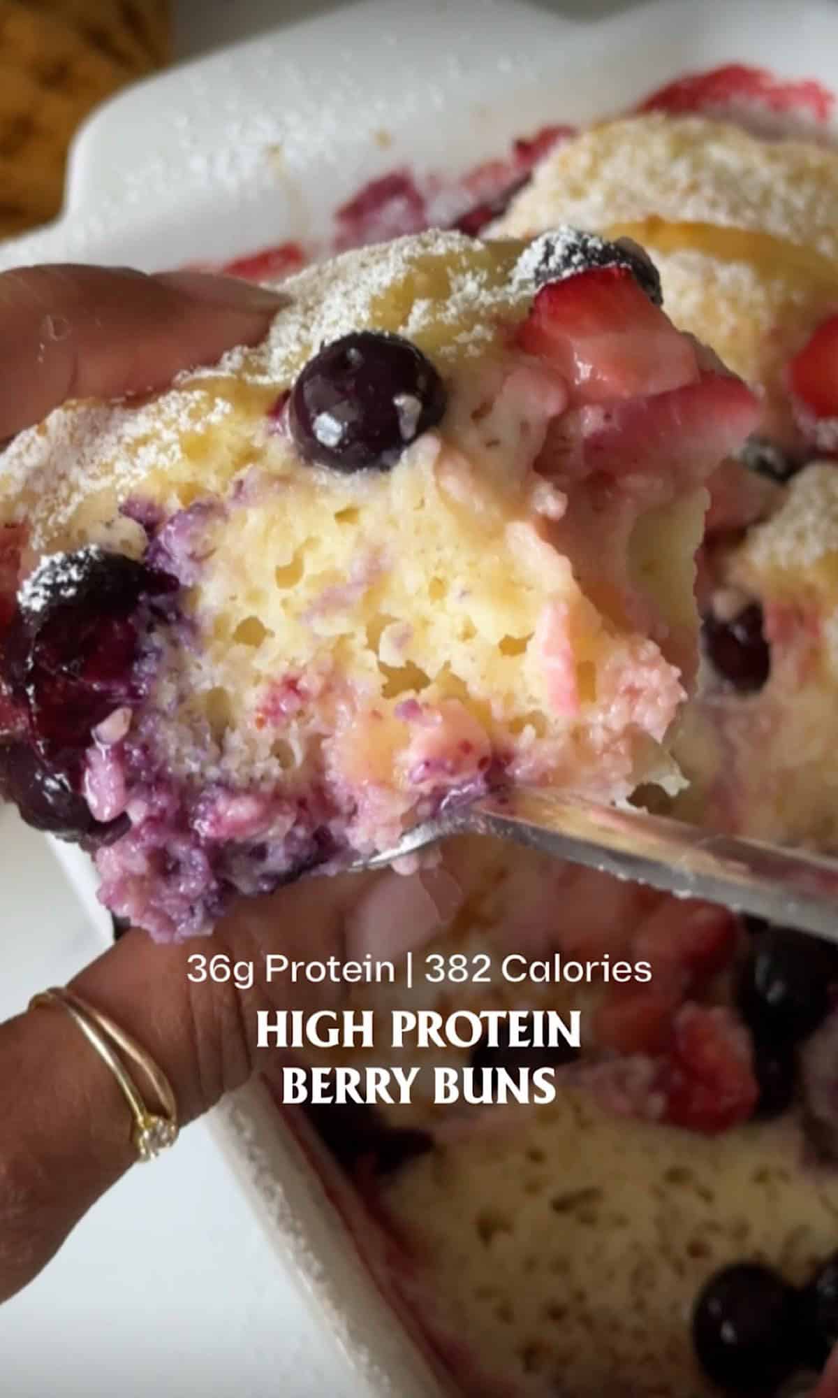 High Protein Berry Bun Bake 6 high protein berry bun bake hero