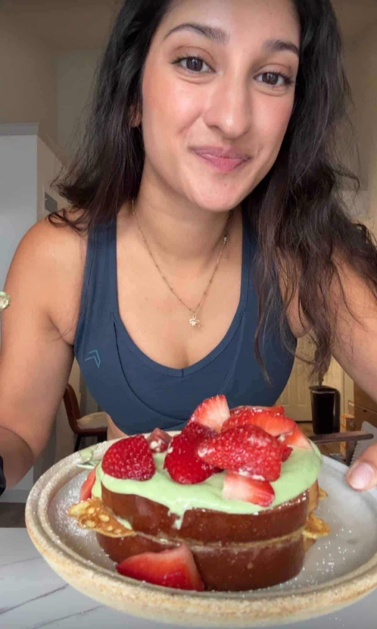 Strawberry Matcha French Toast 2 strawberry matcha french toast bite