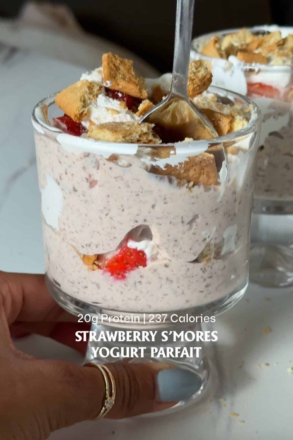 Strawberry S’mores Yogurt Parfait 5 strawberry smores yogurt parfait hero