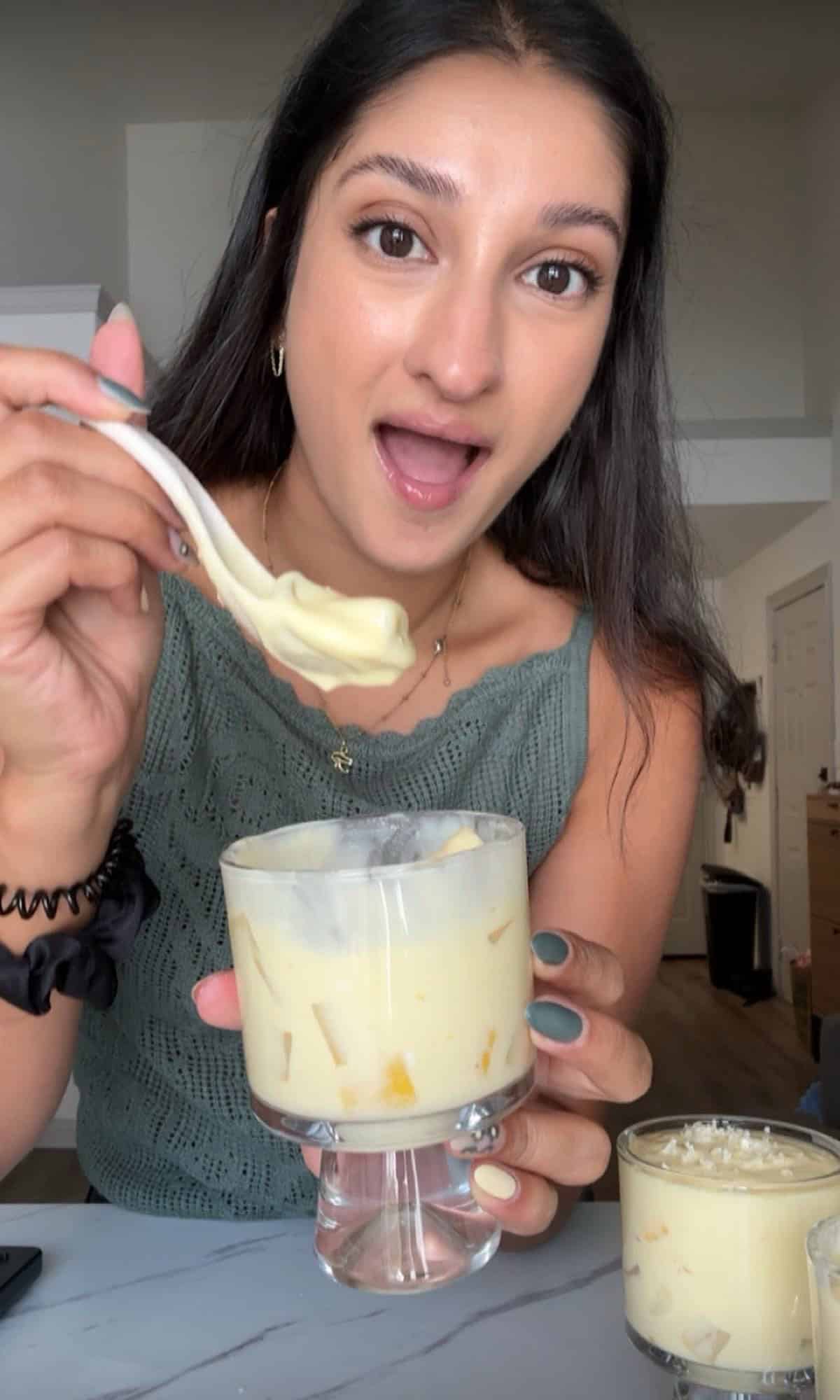 creamy mango coconut jelly bite