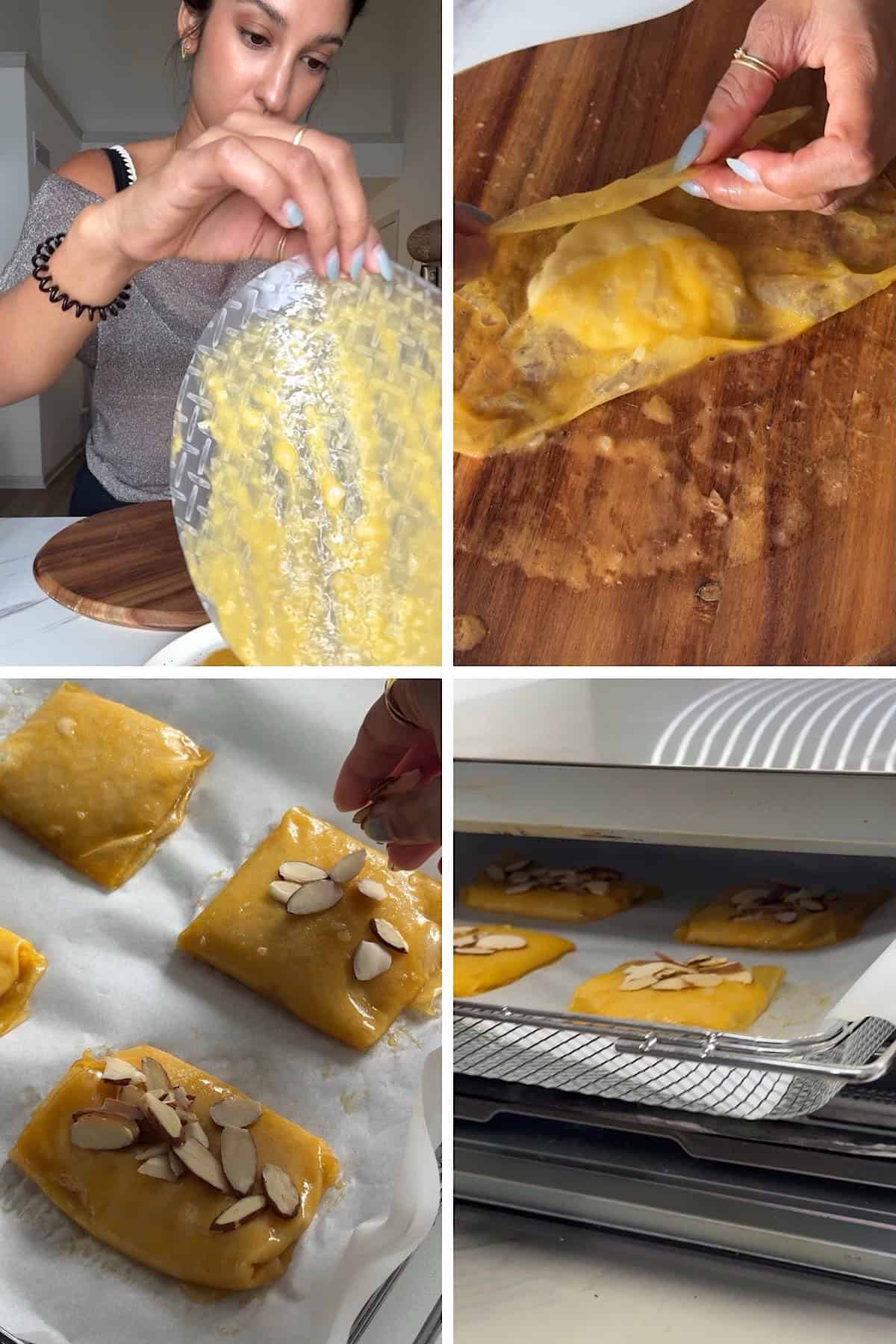 Rice Paper Almond Croissants | Air Fryer Recipe 4 rice paper almond croissants 02