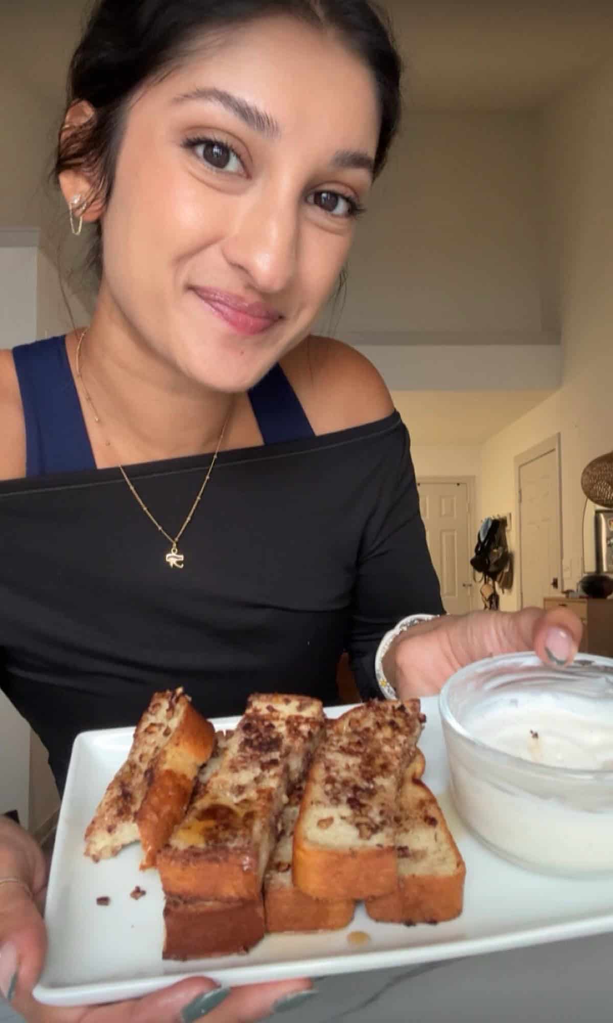 Cinnamon Pecan French Toast Sticks 2 cinnamon pecan french toast sticks bite